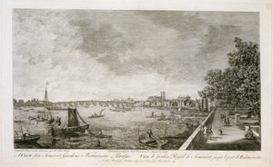 サマセットガーデンからウェストミンスターブリッジへの眺め、ヨハンセバスチャンミューラー（c.1715-92）1750（111929を参照） 作： Giovanni Antonio Canal